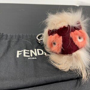 Fendi Monster Key Chain/Bag Charm Orange/Red Fur (22306)